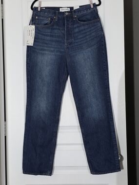 NWT Denim Forum The Joni High Rise Loose - Dark Blue N Stormy Size 29W/29L